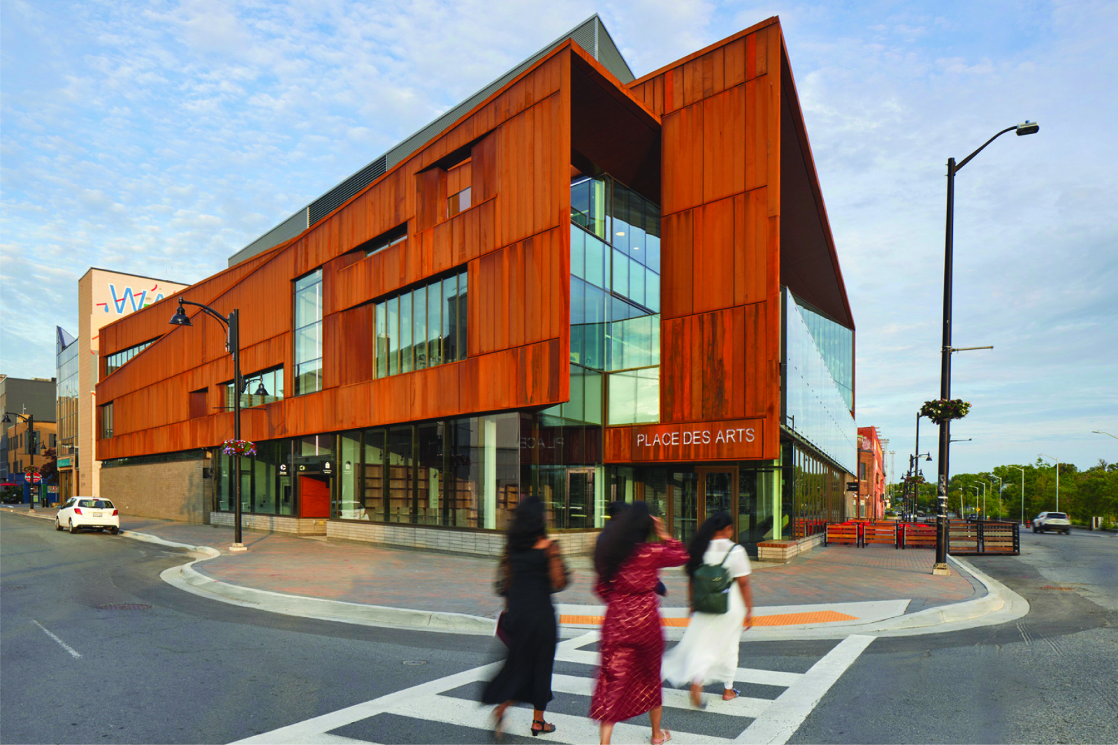 Main approach to building at corner of Larch and Elgin Streets